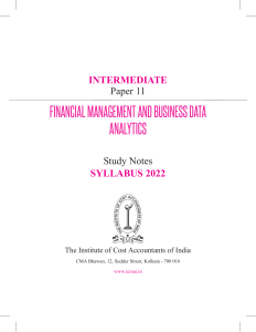 Financial Management & Business Data Analytics Study Notes