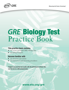 GRE Biology Practice Test Book