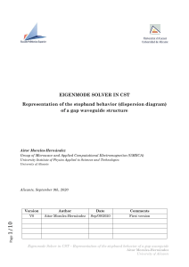 CST Eigenmode Solver for Gap Waveguide Dispersion Diagram