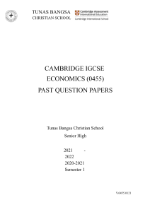 Cambridge IGCSE Economics Past Papers