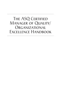 ASQ Certified Manager of Quality Handbook