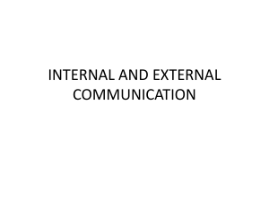 Internal & External Communication: Methods & Barriers