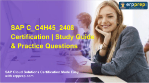 SAP C_C4H45_2408 Certification Study Guide & Practice Questions