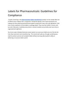 Pharmaceutical Label Compliance Guidelines