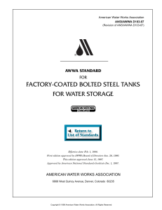 AWWA D103-97: Bolted Steel Tanks for Water Storage Standard