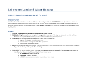 Land & Water Heating Lab Report: Science Experiment