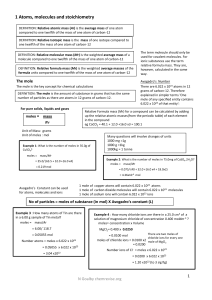 Atoms, Molecules & Stoichiometry Study Guide