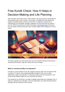 Free Kundli Check: Decision-Making & Life Planning