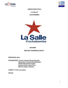 Informe Método Fenomenológico - La Salle