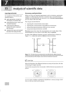 Accuracy & Precision in Chemistry Data Analysis