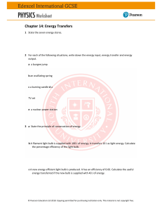 Energy Transfers Physics Worksheet