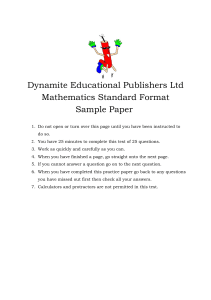 Mathematics Sample Paper - Practice Test