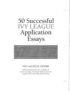 Ivy League Application Essays: 50 Successful Examples