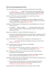 APA In-Text Citation Practice Worksheet