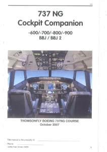 Boeing 737NG Cockpit Companion Course Material