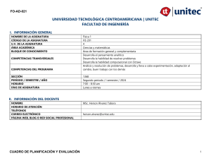 Plan de Estudios Física 1 UNITEC