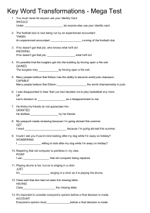 Key Word Transformations Mega Test