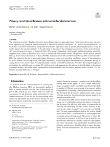 Fairness Estimation with Privacy in Decision Trees