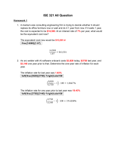 ISE 321 Engineering Economics Homework Questions