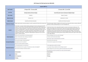 MYP Design Unit Plan: Grade 6 Product & Digital Design