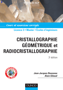 Cristallographie : Cours et Exercices Corrigés (L3, Master)