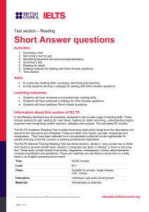 IELTS Reading: Short Answer Question Strategies