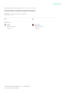 Software Tamper Resistance Techniques