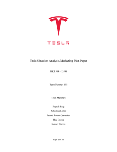 Tesla Marketing Plan Paper