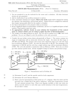 Thermodynamics Term Test: Gas Turbines & Power Plants