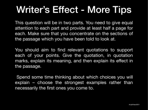 Writer's Effect Exam Tips