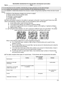 Growth, Development & Motion Summative Assessment