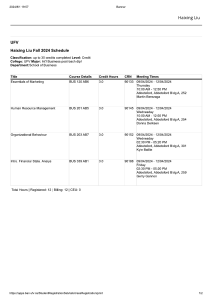 Haixing Liu Fall 2024 Course Schedule - UFV