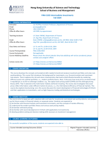 FINA 3103 Intermediate Investments Course Syllabus