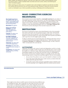 Corrective Exercise Coaching: Motivation & Feedback