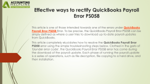 Fix QuickBooks Payroll Error PS058: Effective Solutions