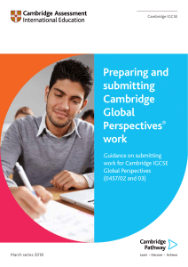 Cambridge IGCSE Global Perspectives Work Submission Guide