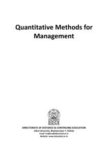 Quantitative Methods for Management Coursebook