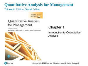 Quantitative Analysis for Management Textbook