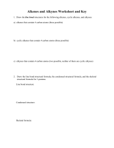 Alkenes and Alkynes Worksheet & Key