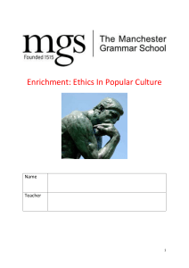 Ethics in Popular Culture Worksheet