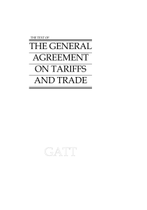 General Agreement on Tariffs and Trade (GATT) Text