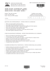 Examen Árabe Ab Initio IB: Cuaderno de Preguntas