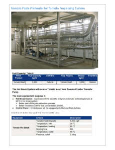 Tomato Paste Preheater Technical Specs