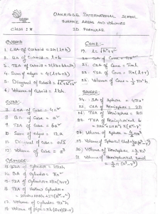 3D Shapes Formulas: Surface Area & Volume