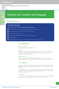 IGCSE Math: Number, Sets, Sequences