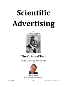 Scientific Advertising by Claude C. Hopkins