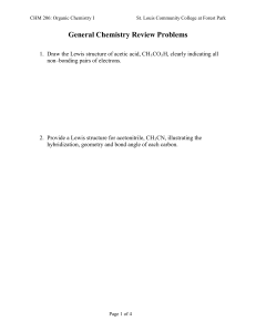 Organic Chemistry I Review Worksheet