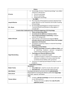 History of I/O Psychology: Key Figures & Concepts