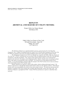 Replevin Utility Meter Removal Law Manual