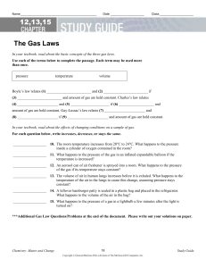 Gas Laws and Energy Study Guide